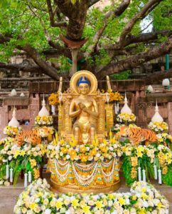 Maitréja Buddha szobra elköltözött a Bódhi fa alól